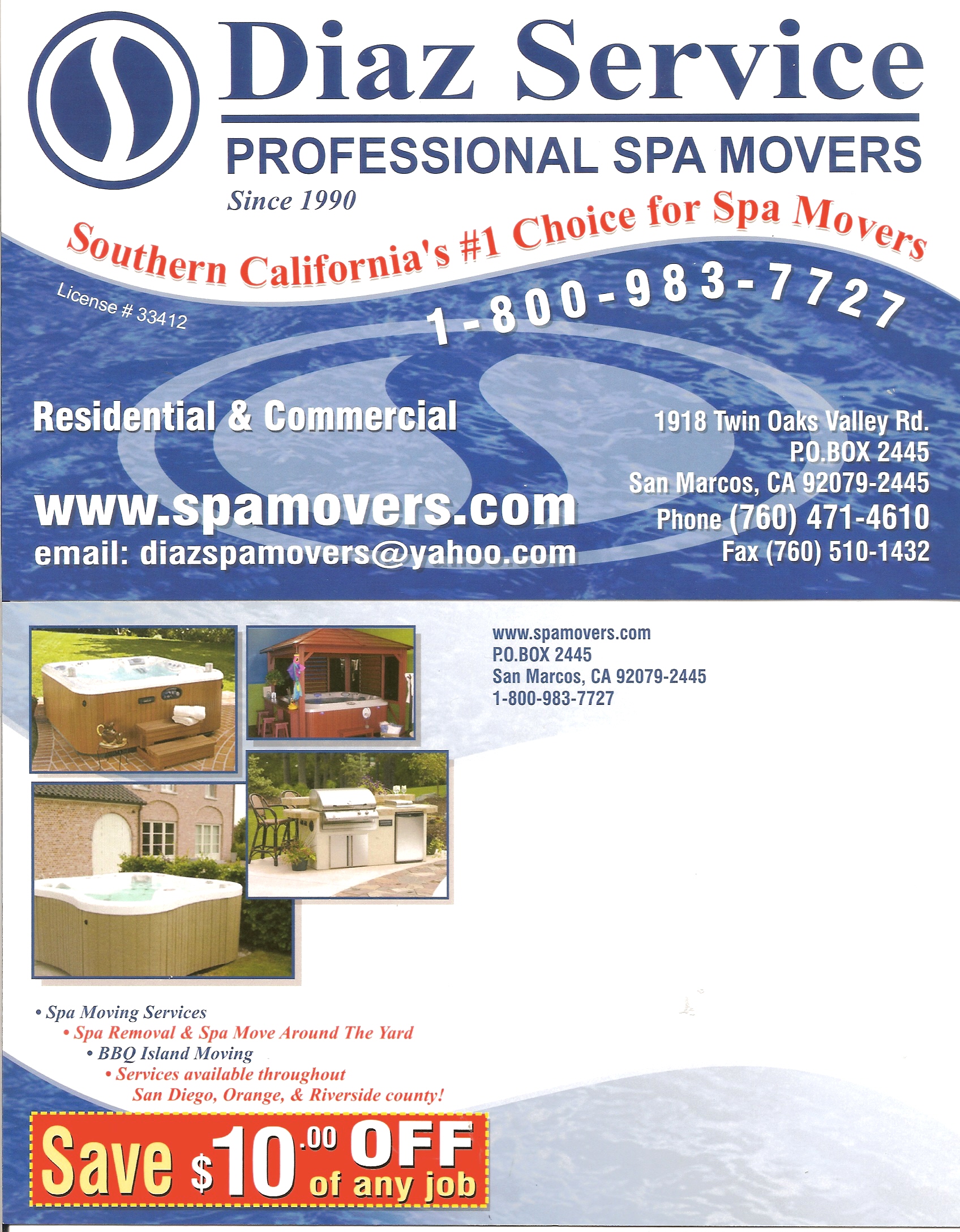 Diaz Spa Movers Coupon